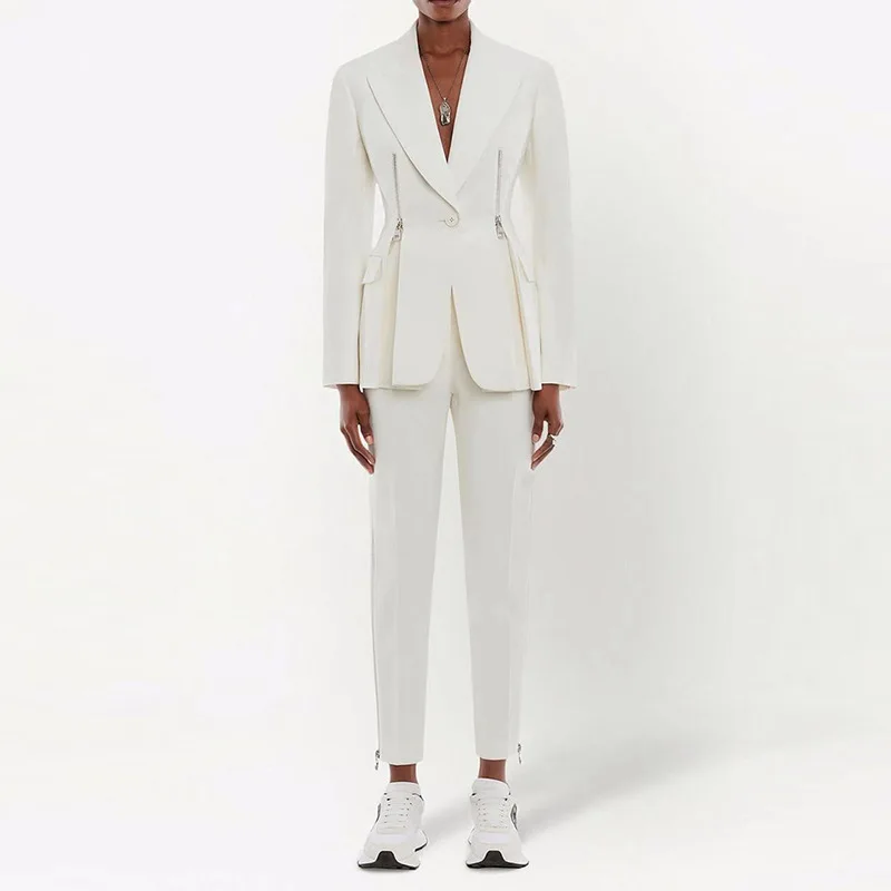 SuperAen 2023 European and American Fashion Zipper Slim One Button Blazer Zipper Pants Two-piece Sets
SuperAen 2023 European and American Fashion Zipper Slim One Button Blazer Zipper Pants Two-piece Sets