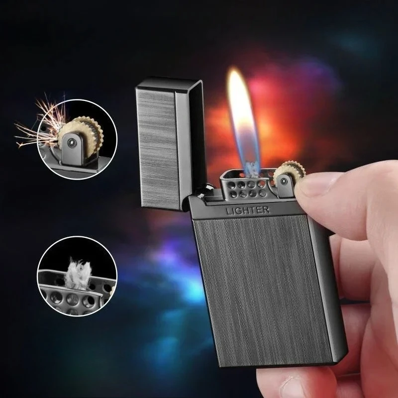 Langsheng-Portable Metal Kerosene Lighter for Men, Grinding Wheel, Fuel Creative, Ultra-Thin, Business Cigarette Lighter, Hot-se
Langsheng-Portable Metal Kerosene Lighter for Men, Grinding Wheel, Fuel Creative, Ultra-Thin, Business Cigarette Lighter, Hot-se
