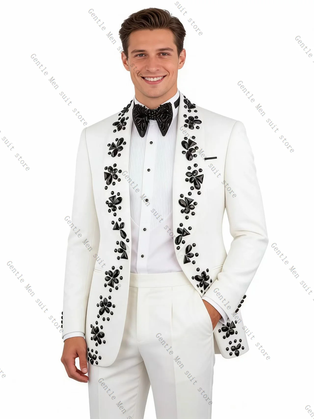 Luxury Stone Men Suit Set 2 Pcs Blazer+Pants Trousers Black Groom Wedding Tuxedo Formal Office Business Jacket Coat Customized
Luxury Stone Men Suit Set 2 Pcs Blazer+Pants Trousers Black Groom Wedding Tuxedo Formal Office Business Jacket Coat Customized