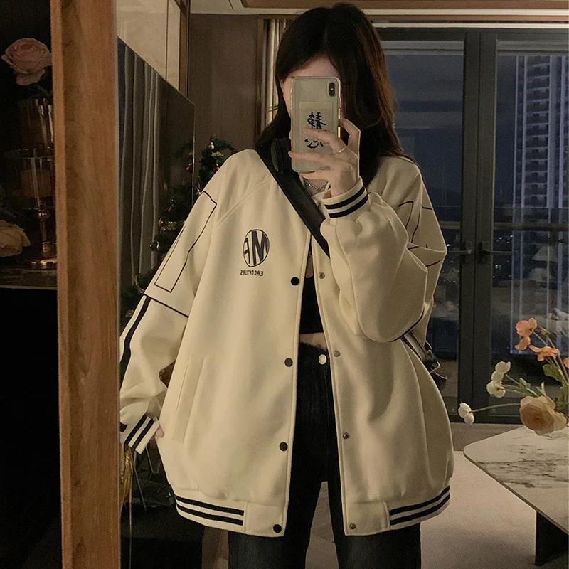 Baseball Jackets Light Blue Womens Winter Lambwool Crop Boyfriend Outerwears Warm Knitwear Decorated Soft Versatile Teens Trendy
Baseball Jackets Light Blue Womens Winter Lambwool Crop Boyfriend Outerwears Warm Knitwear Decorated Soft Versatile Teens Trendy