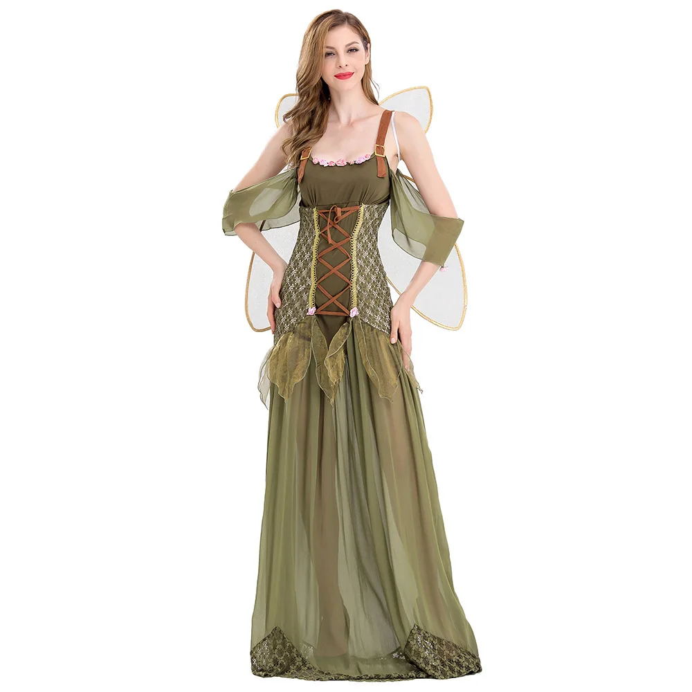Halloween Fairy Long Dress Women's Costume Ball Masking Party Green Wood Little Elf Gown Show off Chinese Style
Halloween Fairy Long Dress Women's Costume Ball Masking Party Green Wood Little Elf Gown Show off Chinese Style
