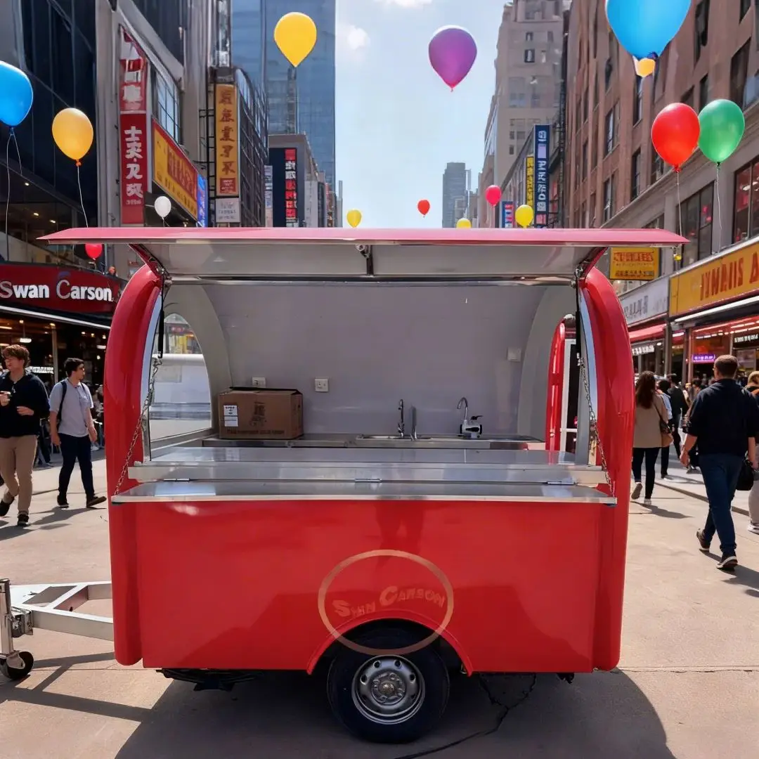 Outdoor Food Trailer Red-Toned Body Simple Elegant Appearance Vibrant Atmosphere Lively Food Sales
Outdoor Food Trailer Red-Toned Body Simple Elegant Appearance Vibrant Atmosphere Lively Food Sales