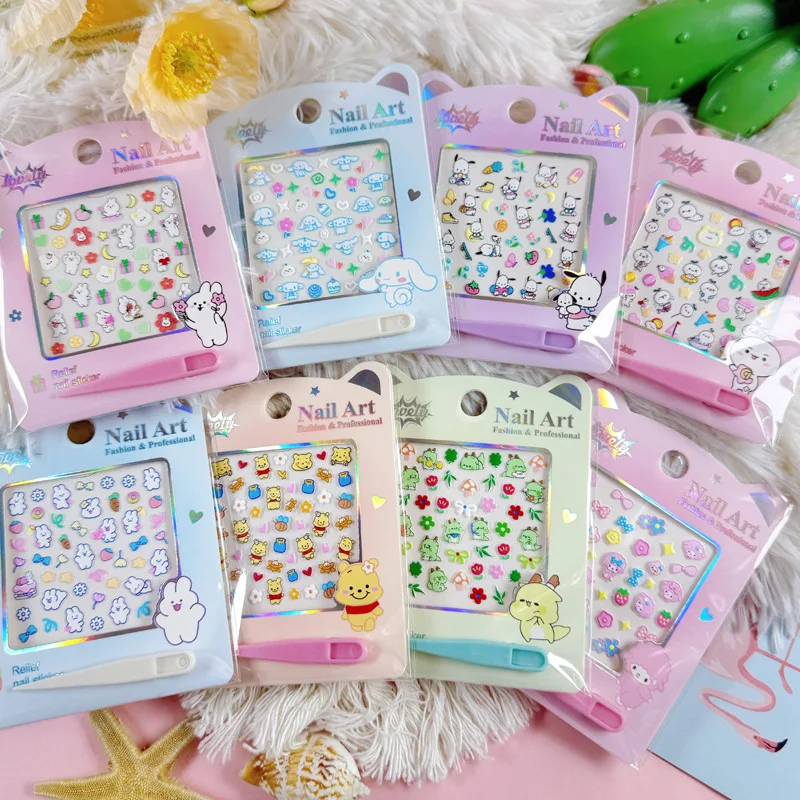 Sanrio 5D Relief Nail Stickers - Cute Cartoon Kuromi/Stitch Waterproof Nail Decals, Kids Safe Nail Art Stickers for Girls
Sanrio 5D Relief Nail Stickers - Cute Cartoon Kuromi/Stitch Waterproof Nail Decals, Kids Safe Nail Art Stickers for Girls