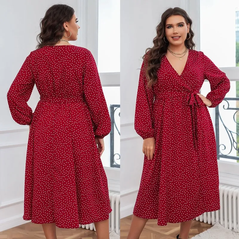 plus Size Women's Autumn Casual Print V-Ne Par Dinner Dr Street Sle High Waist Straight Cut Polyester Cotton Blend
plus Size Women's Autumn Casual Print V-Ne Par Dinner Dr Street Sle High Waist Straight Cut Polyester Cotton Blend