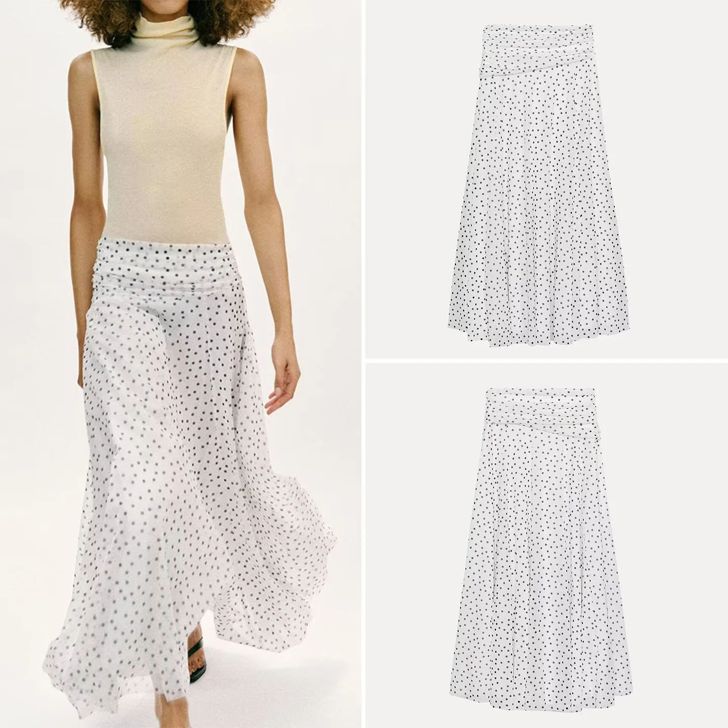 Spring 2026 Women's A-Line Skirt Standard Waist Pleated Polka Dot Long Dress ZADATA Brand Ladies' Premium Fashion
Spring 2026 Women's A-Line Skirt Standard Waist Pleated Polka Dot Long Dress ZADATA Brand Ladies' Premium Fashion
