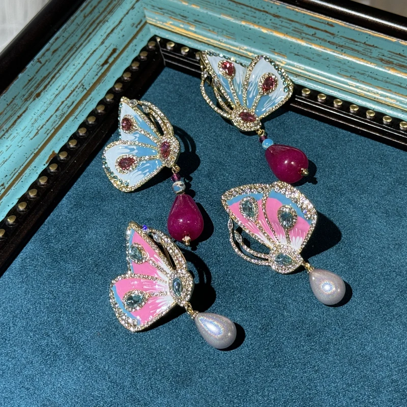 Vintage Blue Pink Agate Pearl Butterfly Drop Earring For Women Luxury Jewelry Designers Inspired Water Droplet Thanksgiving Prom
Vintage Blue Pink Agate Pearl Butterfly Drop Earring For Women Luxury Jewelry Designers Inspired Water Droplet Thanksgiving Prom