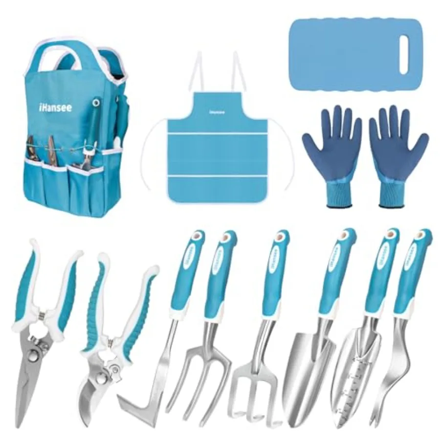 Garden Tool Sets 12-Piece Aluminum Gardening Hand Tools w/Ergonomic Handle Garden Supplies Organizer Handbag Kneeling Pad Apron
Garden Tool Sets 12-Piece Aluminum Gardening Hand Tools w/Ergonomic Handle Garden Supplies Organizer Handbag Kneeling Pad Apron