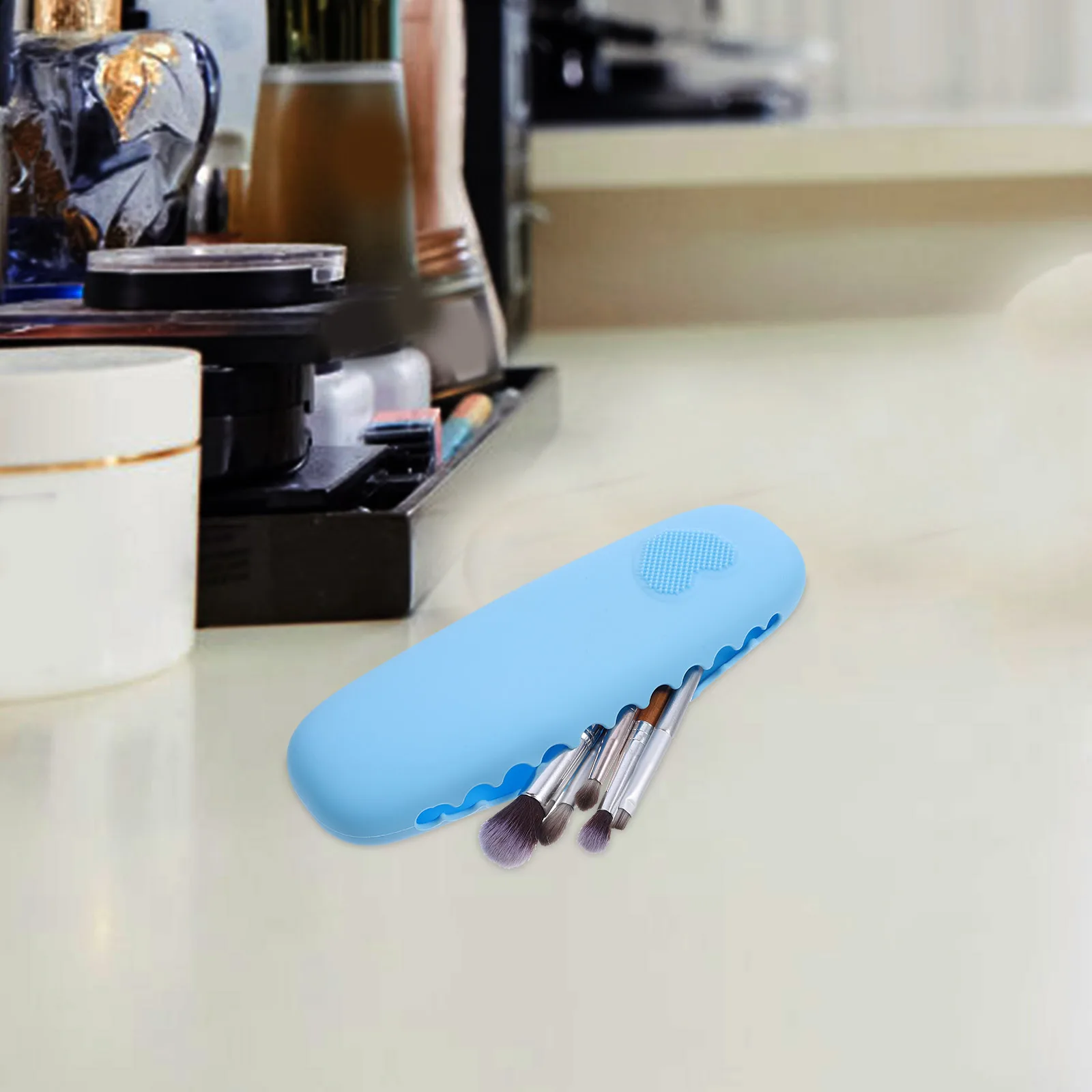 Сумка для хранения кистей для макияжа, компактный дорожный органайзер для туалетных принадлежностей, подводка для глаз, небесно-голубой портативный чехол, легкий силиконовый чехол
Сумка для хранения кистей для макияжа, компактный дорожный органайзер для туалетных принадлежностей, подводка для глаз, небесно-голубой портативный чехол, легкий силиконовый чехол