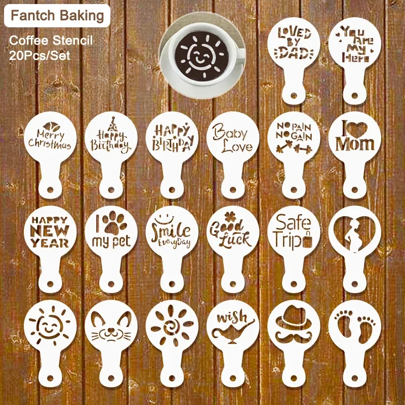 Christmas Holiday Greetings New Year Coffee Mold 20Pcs Cappuccino Template Stencil Fancy Coffee Powdered Sugar Cake Printing
Christmas Holiday Greetings New Year Coffee Mold 20Pcs Cappuccino Template Stencil Fancy Coffee Powdered Sugar Cake Printing