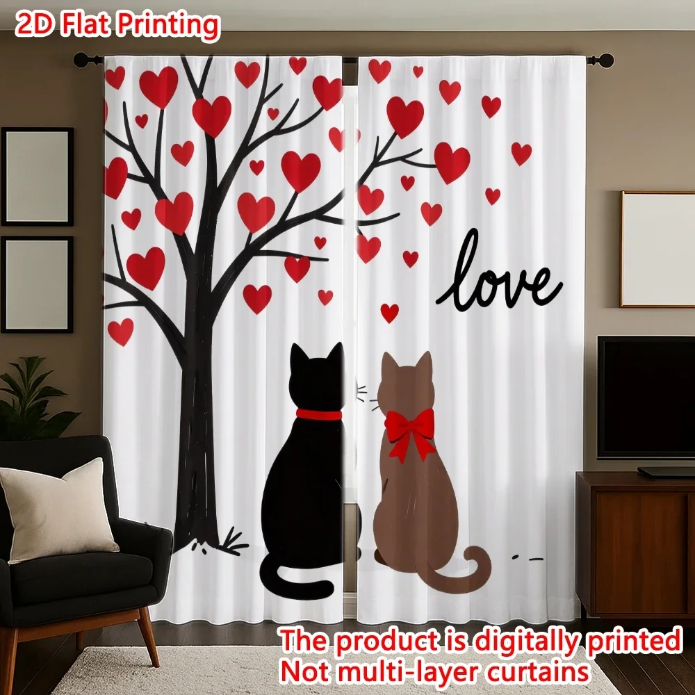 2 шт. художественные шторы с изображением кошек под деревом любви ко Дню святого Валентина — декоративные шторы для дома, всесезонные декоративные шторы
2 шт. художественные шторы с изображением кошек под деревом любви ко Дню святого Валентина — декоративные шторы для дома, всесезонные декоративные шторы