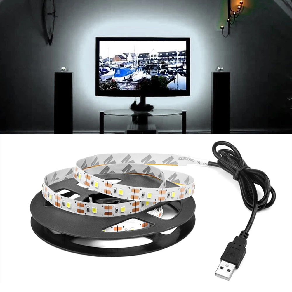 Светодиодная лента с питанием от USB SMD 5 В, гибкая лента для комнаты, кухонного шкафа, настенной подсветки телевизора, ночное освещение, украшение
Светодиодная лента с питанием от USB SMD 5 В, гибкая лента для комнаты, кухонного шкафа, настенной подсветки телевизора, ночное освещение, украшение