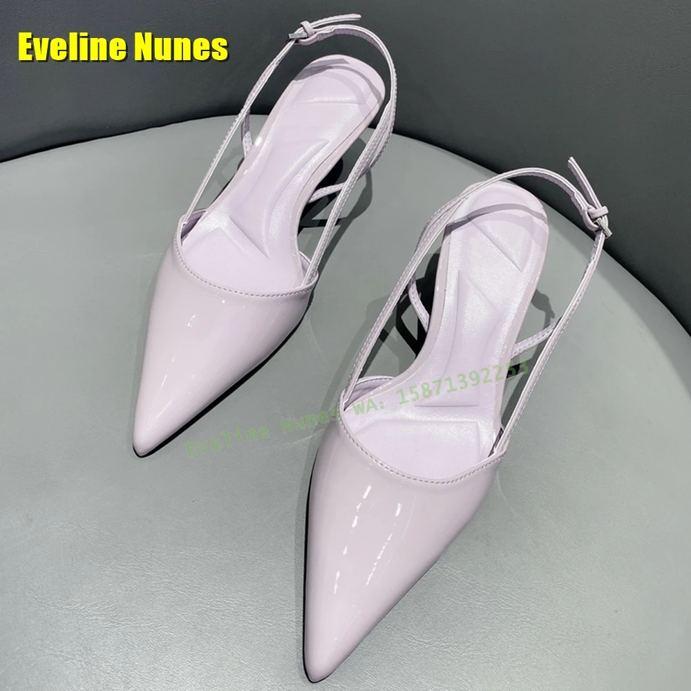 Lavender Shallow Stiletto Nifty Mules Pointed Toe Back Strap Slingback Side Air Buckle Strap Solid Women Sandals 2025 Summer
Lavender Shallow Stiletto Nifty Mules Pointed Toe Back Strap Slingback Side Air Buckle Strap Solid Women Sandals 2025 Summer