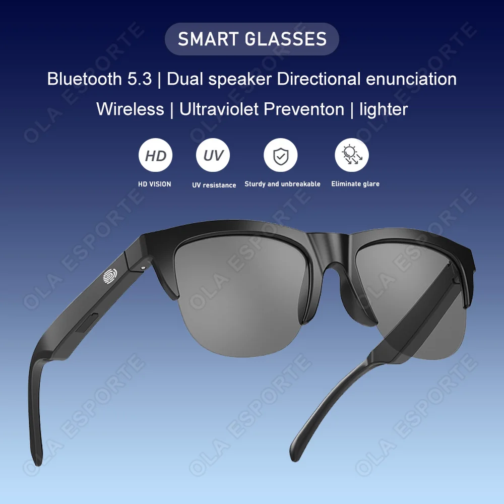 Smart Bluetooth V5.3 Sunglasses Glasses Call Outdoor Sports Headphones HIFI Black Technology Anti-touch UV For Men And Women New
Smart Bluetooth V5.3 Sunglasses Glasses Call Outdoor Sports Headphones HIFI Black Technology Anti-touch UV For Men And Women New