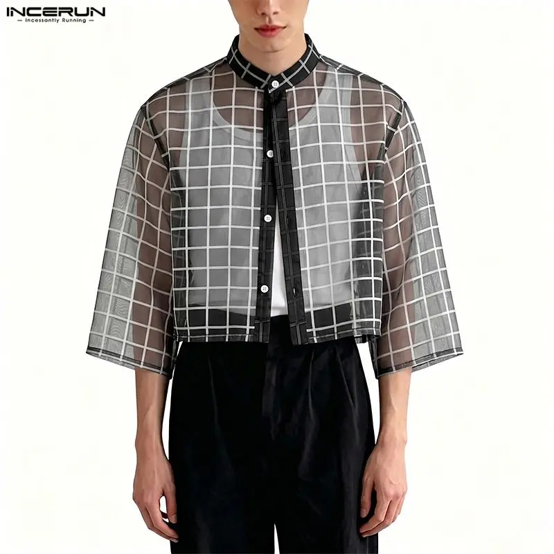 INCERUN Men Shirt Plaid Mesh See Through Half Sleeve Male Tops Streetwear Oversize 2026 Fashion Casual Men Clothes Camisa S-3XL
INCERUN Men Shirt Plaid Mesh See Through Half Sleeve Male Tops Streetwear Oversize 2026 Fashion Casual Men Clothes Camisa S-3XL