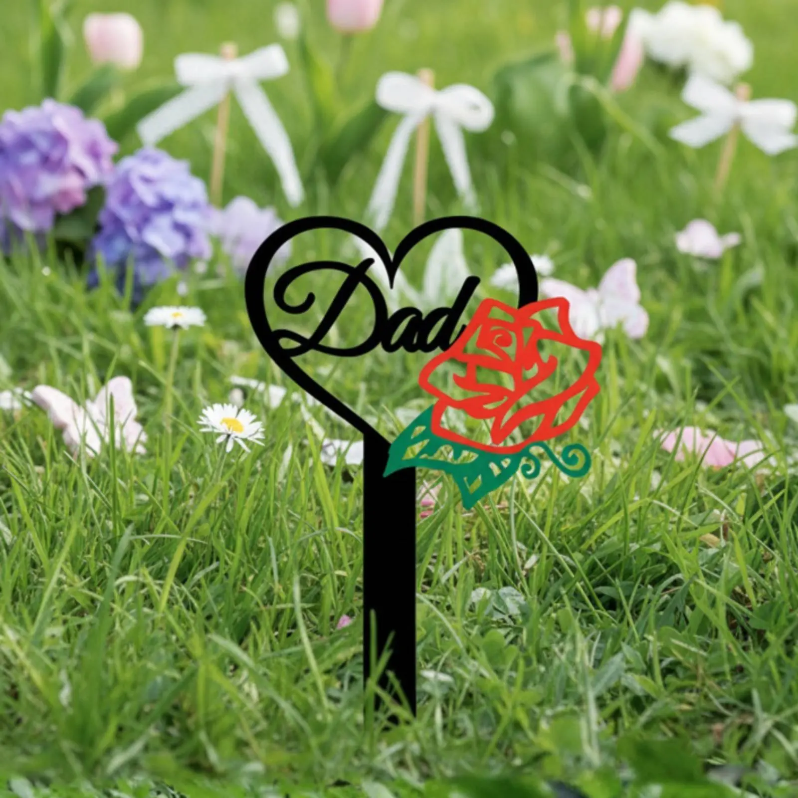 Father's Day Cemetery Stake Weatherproof Dad Memorial Stake Heart Shaped Grave Decoration Elegant Design for Gravesite, Garden
Father's Day Cemetery Stake Weatherproof Dad Memorial Stake Heart Shaped Grave Decoration Elegant Design for Gravesite, Garden