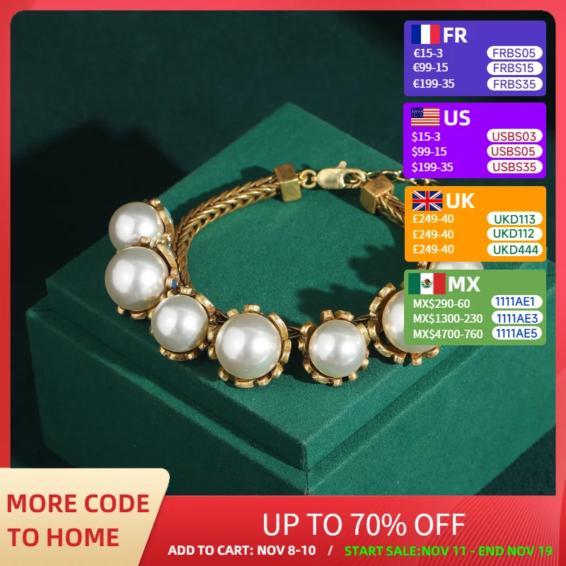 Vintage Natural Freshwater Pearl Bracelets For Woman Wedding Luxury Designer Charms Gold Color Antique Jewelry High Quality 2025
Vintage Natural Freshwater Pearl Bracelets For Woman Wedding Luxury Designer Charms Gold Color Antique Jewelry High Quality 2025