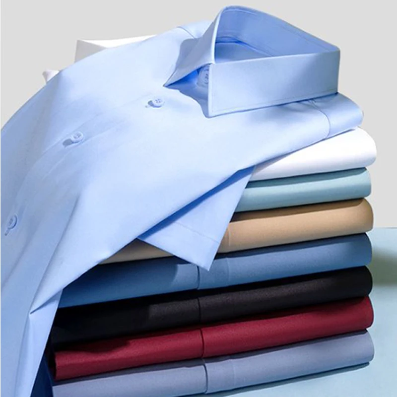 Larger Size S-6XL Mulberry Silk Men's Short Sleeve Reverse Wrinkle and Cool Comfortable Slim Social Business Formal White Shirt
Larger Size S-6XL Mulberry Silk Men's Short Sleeve Reverse Wrinkle and Cool Comfortable Slim Social Business Formal White Shirt