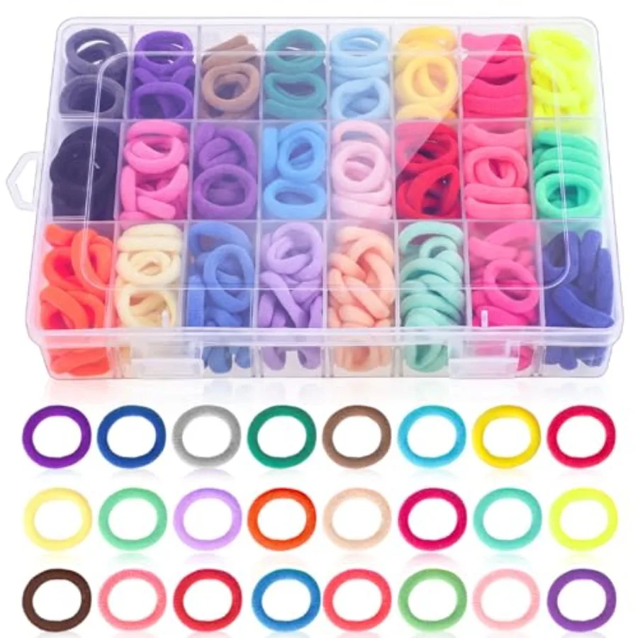 Baby Hair Ties, 200 Pcs Toddler Hair Ties with Organizer Box Colorful Cotton Seamless Hair Bands 24 Colors
Baby Hair Ties, 200 Pcs Toddler Hair Ties with Organizer Box Colorful Cotton Seamless Hair Bands 24 Colors