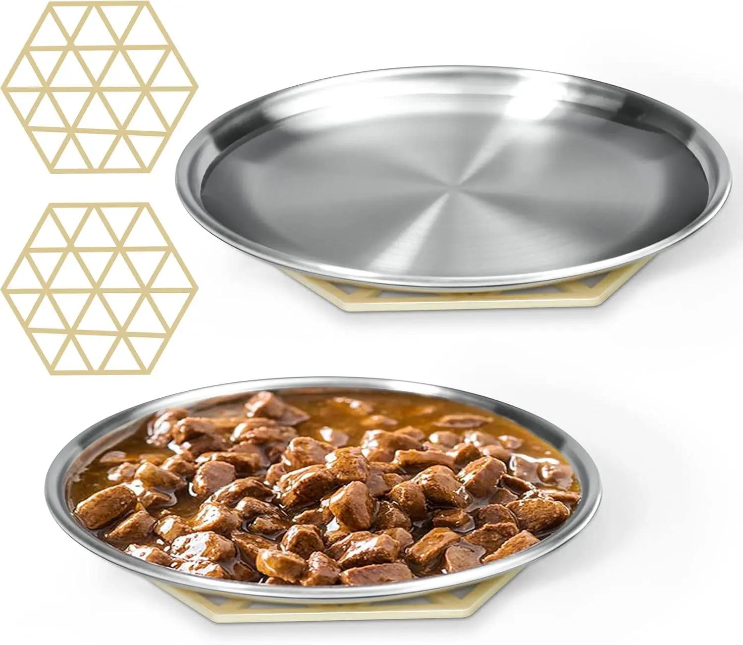 Stainless Steel Cat Dishes for Food and Water Bowls for Small Pets Relief of Whisker Fatigue -2 Sets Shallow Style(6.5 Inch)
Stainless Steel Cat Dishes for Food and Water Bowls for Small Pets Relief of Whisker Fatigue -2 Sets Shallow Style(6.5 Inch)