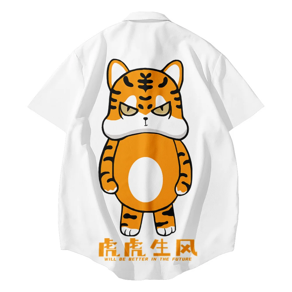 Hawaiian Loose Beach Shirts Hip Hop Button White Tiger Print Shirt Mens Short Sleeve Holiday Blouse Tops
Hawaiian Loose Beach Shirts Hip Hop Button White Tiger Print Shirt Mens Short Sleeve Holiday Blouse Tops
