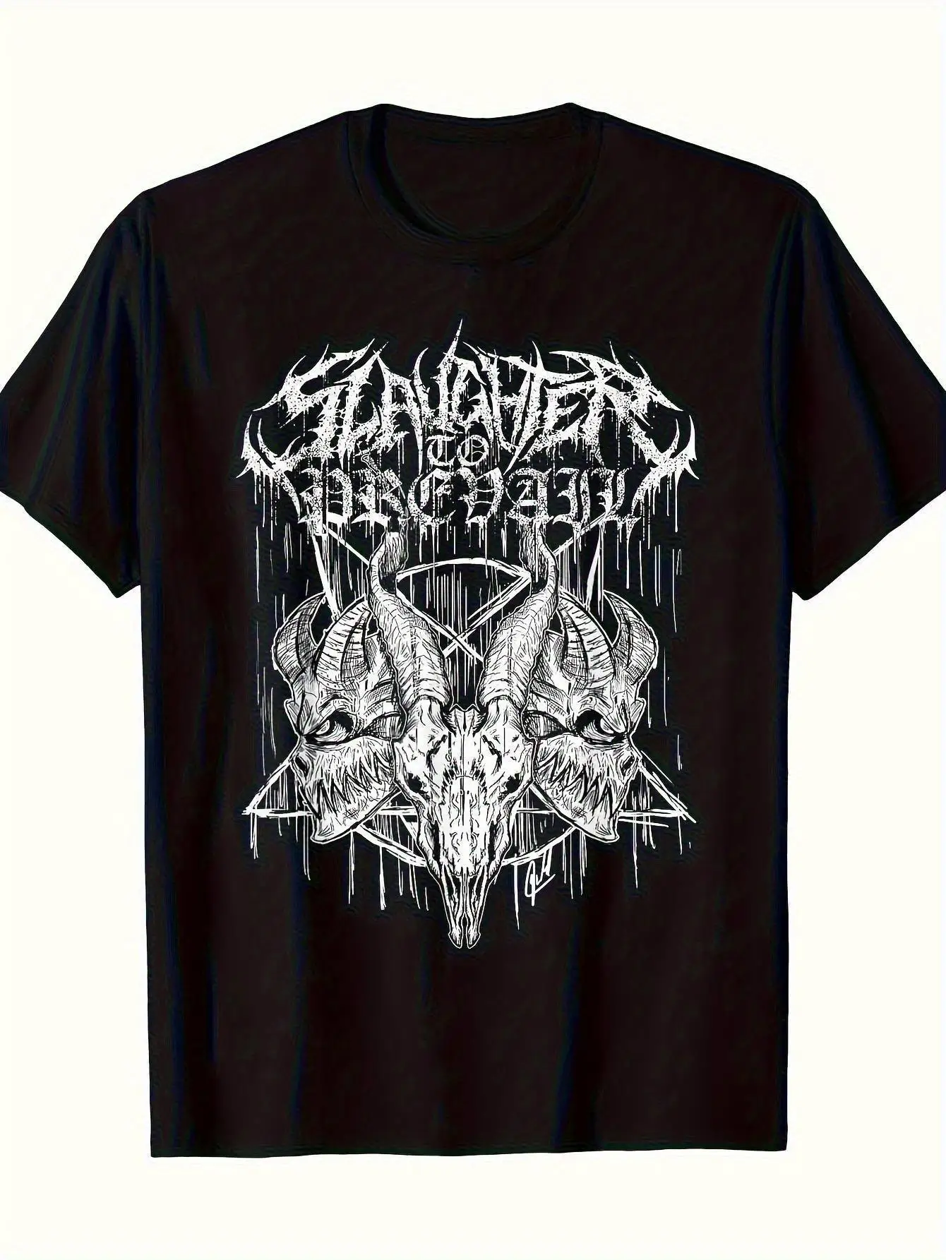 Men's Heavy Metal Graphic T-Shirt - Statement Skull Pentagram Print with a relaxed relaxed fit and contrasting design
Men's Heavy Metal Graphic T-Shirt - Statement Skull Pentagram Print with a relaxed relaxed fit and contrasting design