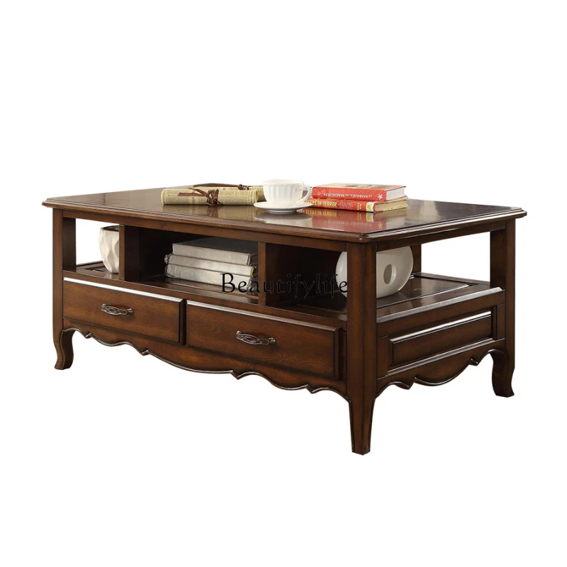 American Country Style Solid Wood Coffee Table for Small Living Rooms Rectangular Tea Table
American Country Style Solid Wood Coffee Table for Small Living Rooms Rectangular Tea Table