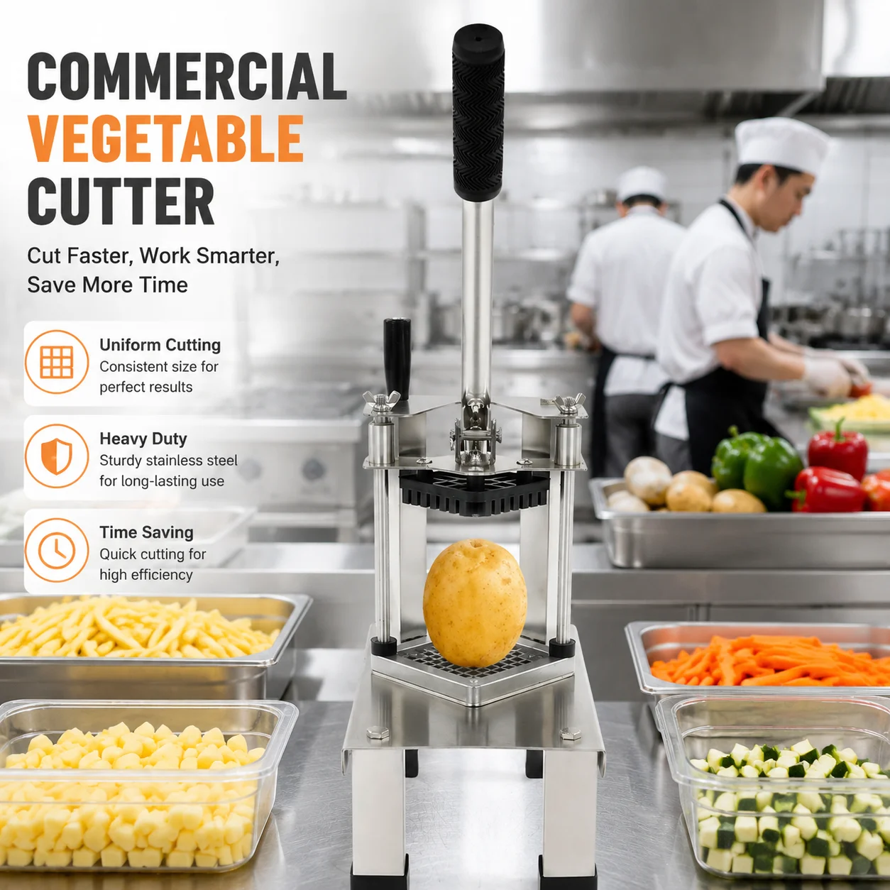 Commercial French Fry Cutter and Vegetable Dicer Multi-function Food Cutter with 3 Stainless Steel Blades 1/4" 3/8" 1/2" 304&420 Stainless Steel Manual Countertop Potato Cutter for Home Restaurant Kitchen Vegetable Fruit Cutting
Commercial French Fry Cutter and Vegetable Dicer Multi-function Food Cutter with 3 Stainless Steel Blades 1/4" 3/8" 1/2" 304&420 Stainless Steel Manual Countertop Potato Cutter for Home Restaurant Kitchen Vegetable Fruit Cutting