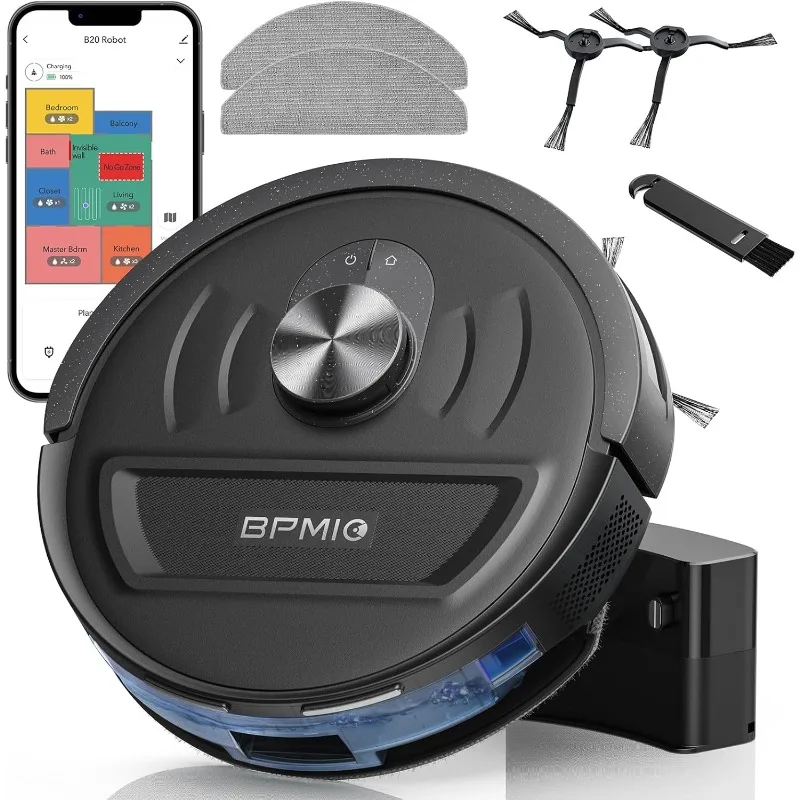 BPMIO Robot Vacuum and Mop Combo, 5500Pa Strong Suction, LiDAR Navigation with Smart Mapping,Alexa & WiFi/App Compatible
BPMIO Robot Vacuum and Mop Combo, 5500Pa Strong Suction, LiDAR Navigation with Smart Mapping,Alexa & WiFi/App Compatible