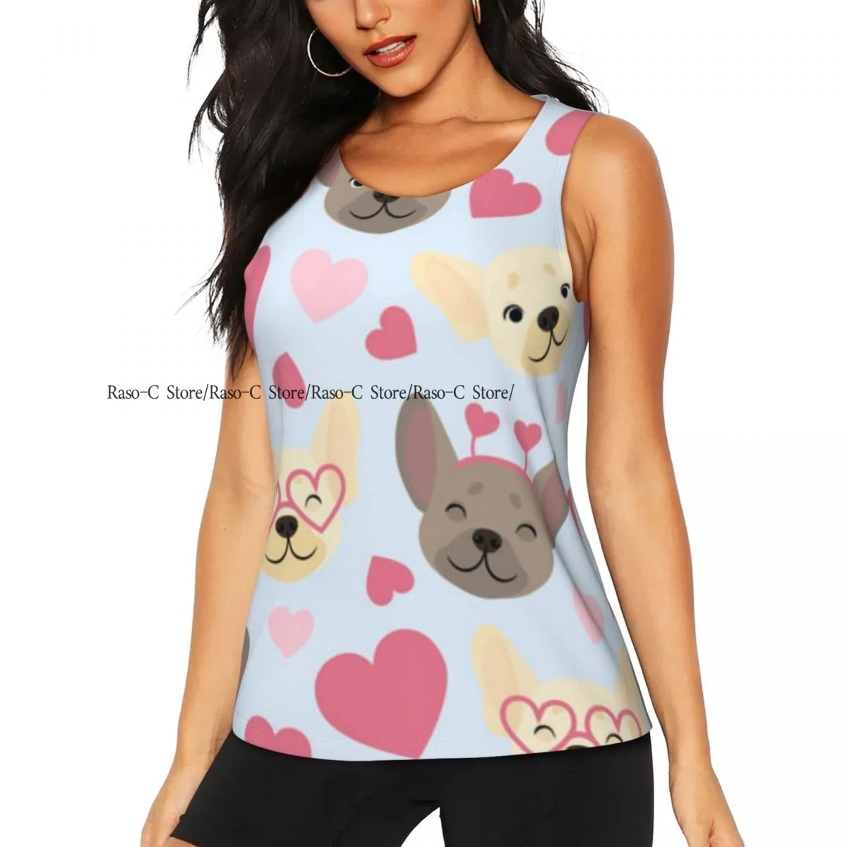Women Casual Sport Yoga Vest Cute French Bulldog Heads With Hearts Quick Dry Running T-shirt Training Workout Gym Sleeveles
Women Casual Sport Yoga Vest Cute French Bulldog Heads With Hearts Quick Dry Running T-shirt Training Workout Gym Sleeveles