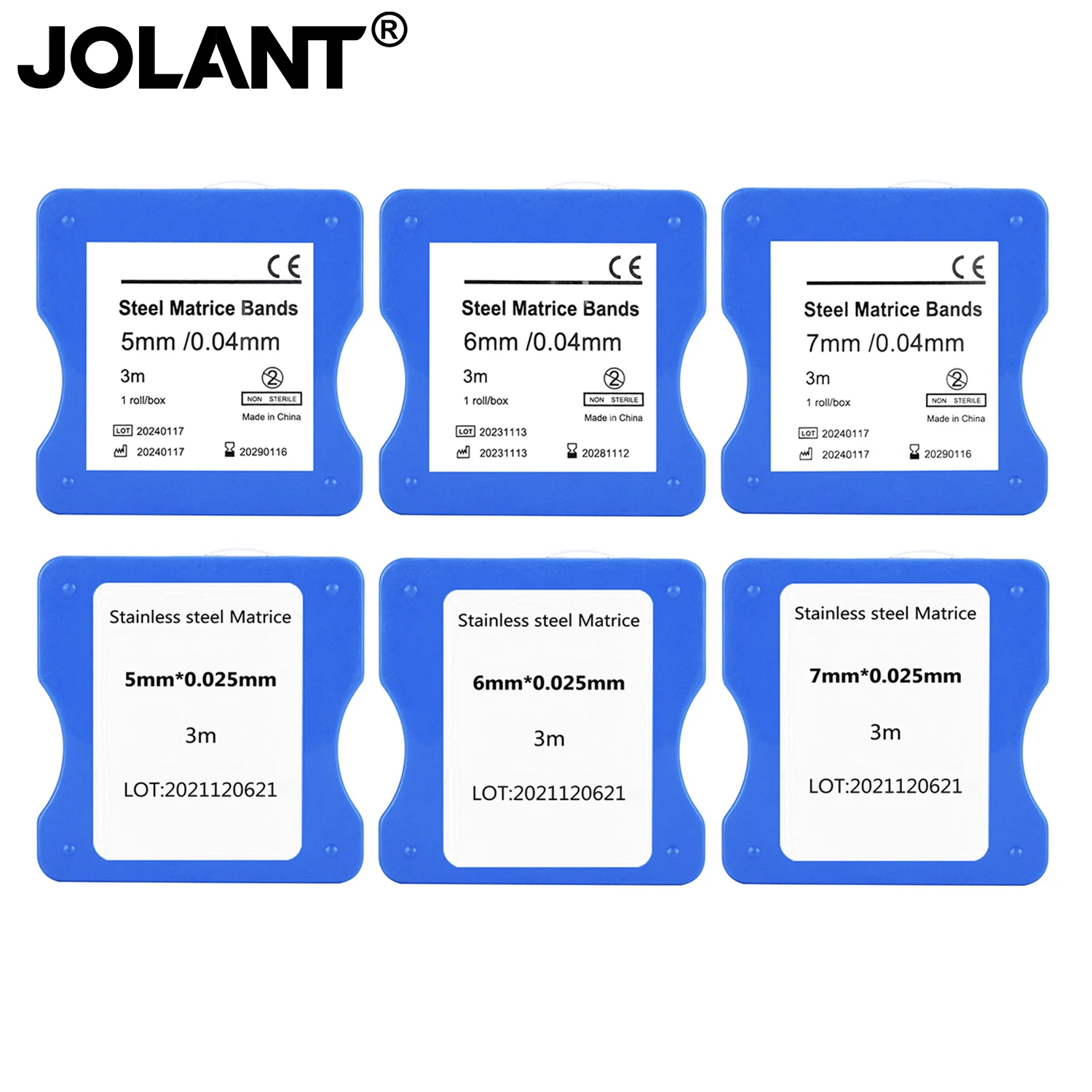 JOLANT Dental Stainless Steel Matrix Bands Dental Matrice Bands Striproll 5mm/6mm/7mm Width 0.04mm/0.025mm Dentistry Materials
JOLANT Dental Stainless Steel Matrix Bands Dental Matrice Bands Striproll 5mm/6mm/7mm Width 0.04mm/0.025mm Dentistry Materials
