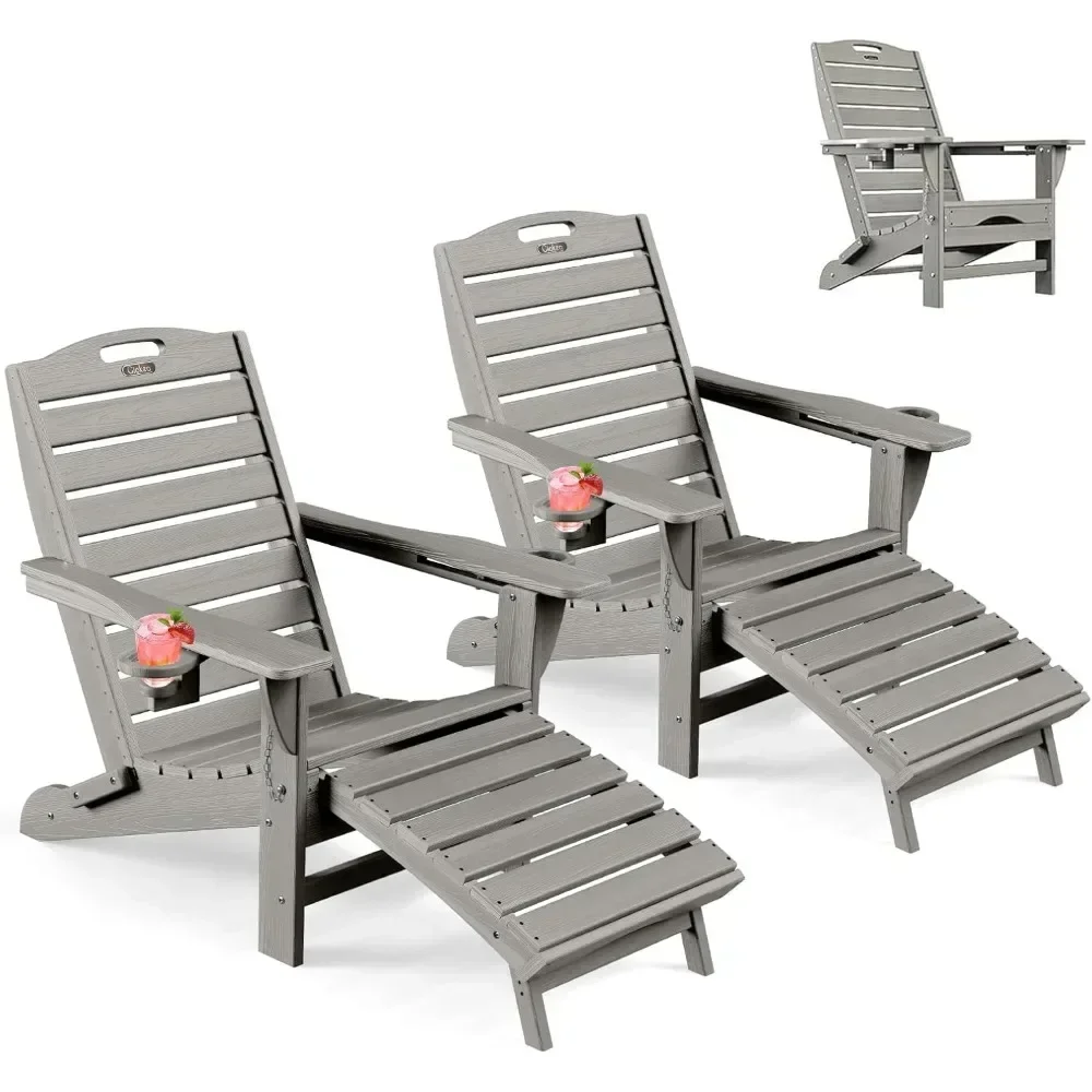 Hot salesFolding Adirondack Chair Set of 2 with Retractable Ottoman, Outdoor Fire Pit Chair with Pull Out Foot Rest Weather Resi
Hot salesFolding Adirondack Chair Set of 2 with Retractable Ottoman, Outdoor Fire Pit Chair with Pull Out Foot Rest Weather Resi