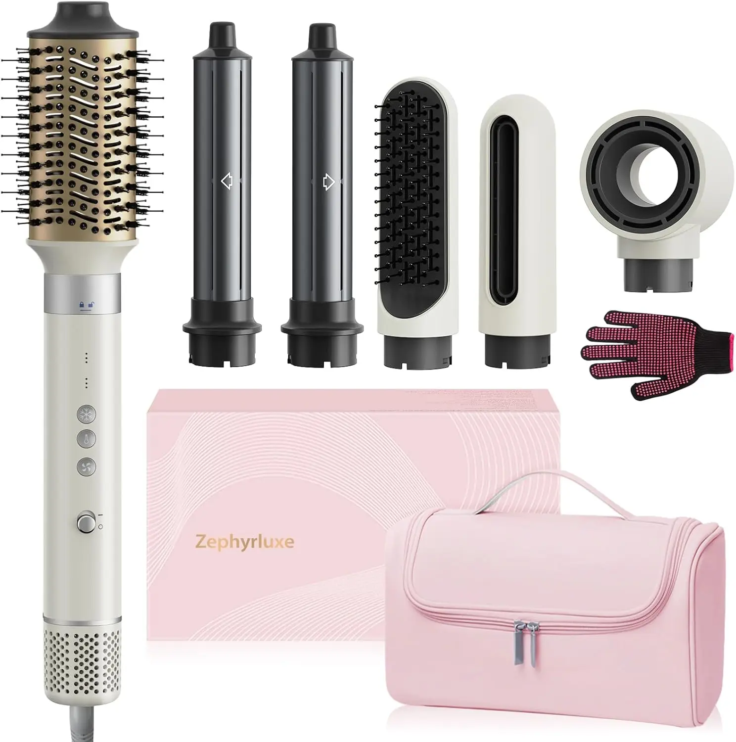 6-in-1 Hair Styler with Ionic Dryer, Auto-Curlers, Brush & Volumizer for Fast Drying, Curling, Smoothing
6-in-1 Hair Styler with Ionic Dryer, Auto-Curlers, Brush & Volumizer for Fast Drying, Curling, Smoothing
