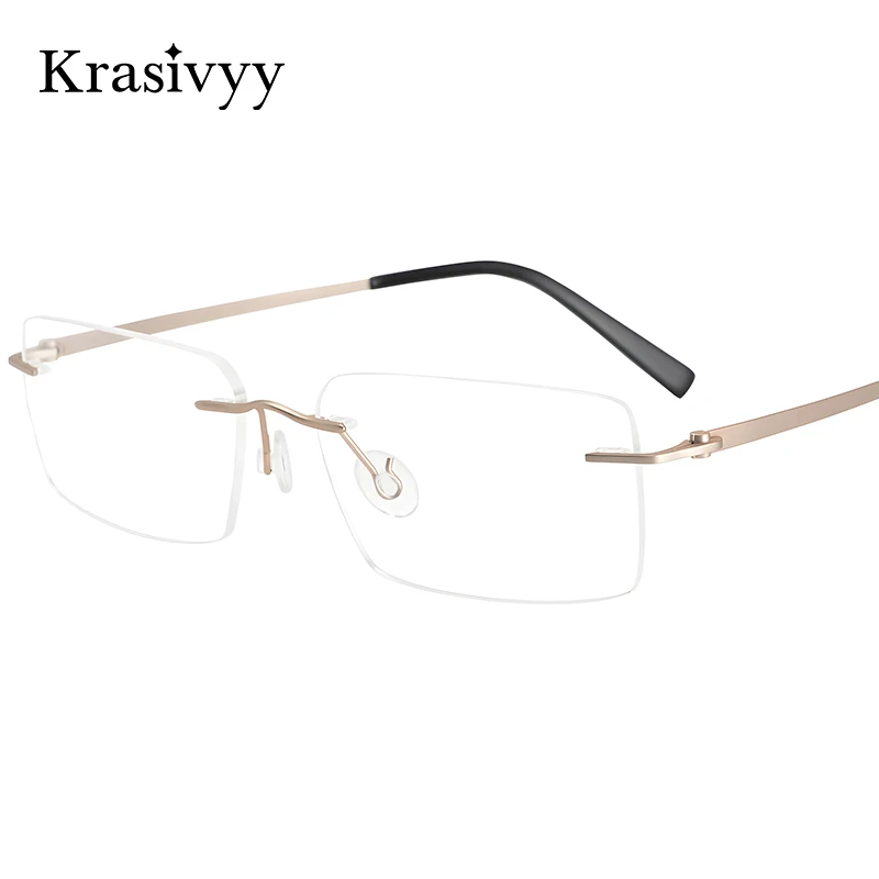 Krasivyy Pure Titanium Rimless Glasses Frame Men Square Ultralight Casual Screwless Eyeglasses Women Brand Optical Eyewear 5007
Krasivyy Pure Titanium Rimless Glasses Frame Men Square Ultralight Casual Screwless Eyeglasses Women Brand Optical Eyewear 5007