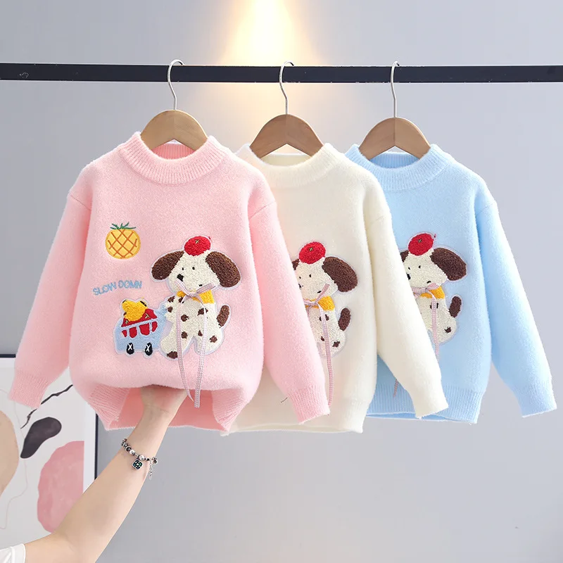 Fall Winter Children's Sweater Pullover 3-12 Y Jacquard Cute Cartoon Dog Knitted Clothing for Girl Outdoor Flocking Tops IY07211
Fall Winter Children's Sweater Pullover 3-12 Y Jacquard Cute Cartoon Dog Knitted Clothing for Girl Outdoor Flocking Tops IY07211