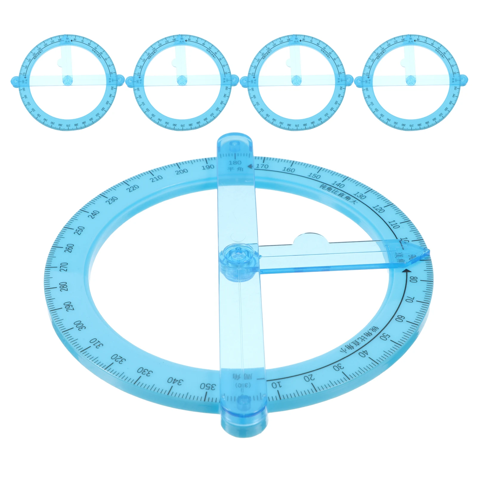 5pcs Protractor Circular Swing Arm 360 Degree Angle Ruler Mathematical Drawing Tool Lightweight Compact Storage Easy Read Scale
5pcs Protractor Circular Swing Arm 360 Degree Angle Ruler Mathematical Drawing Tool Lightweight Compact Storage Easy Read Scale