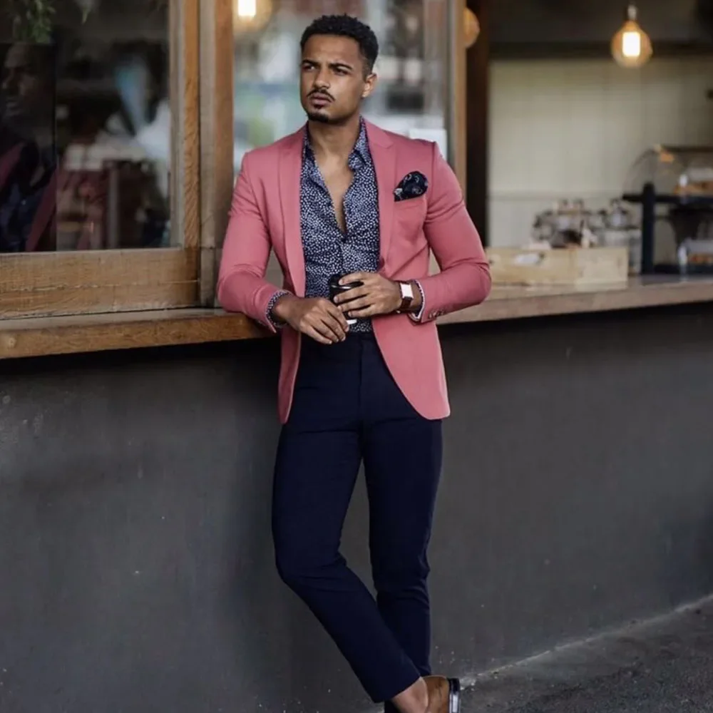 Fashion Solid Men Suits Slim 2 Piece Set Chic Business Casual Outfits Groom Wedding Prom Tuxedos Male Suit Blazer with Pants
Fashion Solid Men Suits Slim 2 Piece Set Chic Business Casual Outfits Groom Wedding Prom Tuxedos Male Suit Blazer with Pants