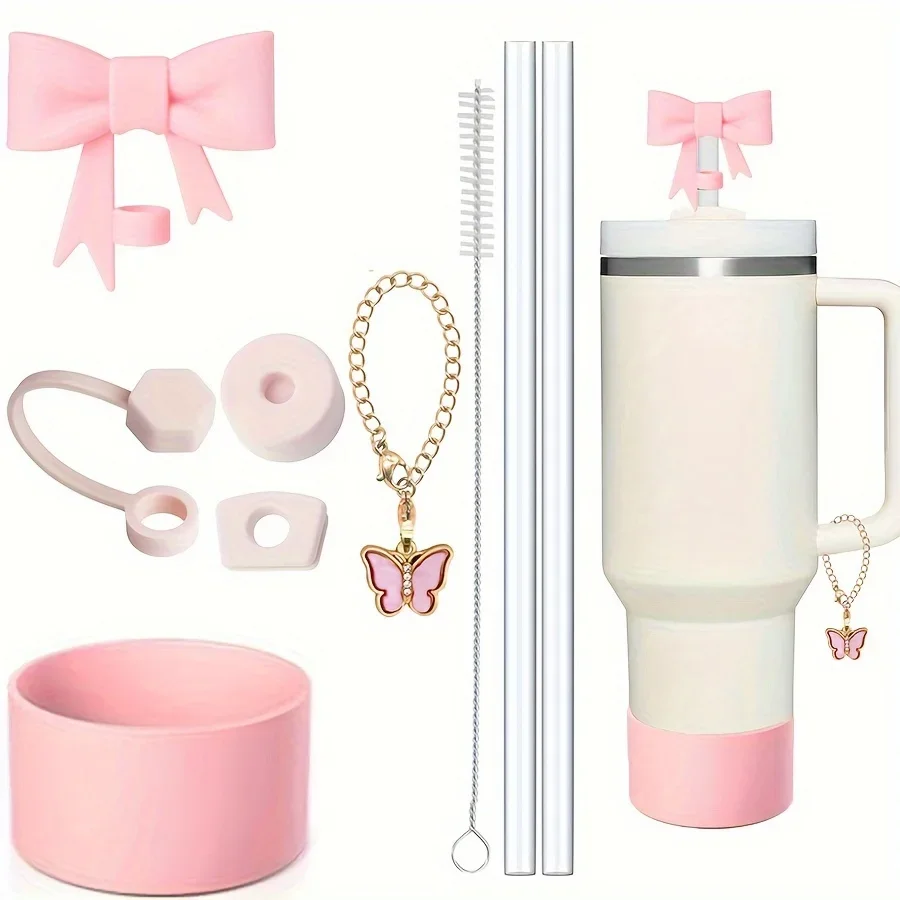 9pcs Accessories for Stanley 40oz Tumbler Cup Spill Proof Stopper 10mm Straw Cover Cap Silicone Boot Charm Chain Straw and Brush
9pcs Accessories for Stanley 40oz Tumbler Cup Spill Proof Stopper 10mm Straw Cover Cap Silicone Boot Charm Chain Straw and Brush