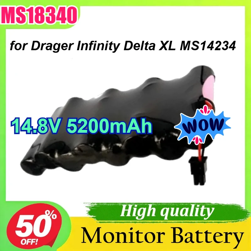 MS18340 14.8V 5200mAh for Drager Infinity Delta XL MS14234 Patient Monitor Battery
MS18340 14.8V 5200mAh for Drager Infinity Delta XL MS14234 Patient Monitor Battery