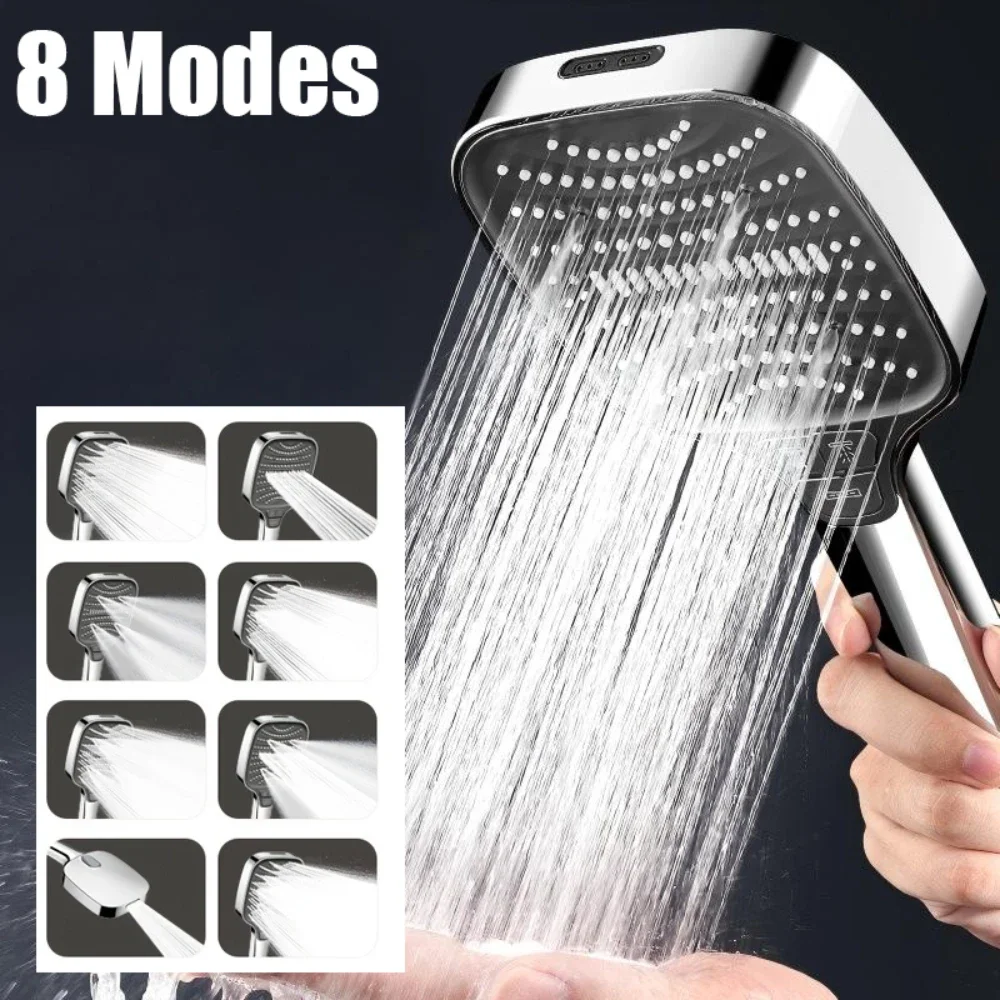 8 Modes Turbo Pressurized Shower Head 12cm Large Panel Water Saving Showerheads Explosion-proof Thickened ABS Filter Shower Head
8 Modes Turbo Pressurized Shower Head 12cm Large Panel Water Saving Showerheads Explosion-proof Thickened ABS Filter Shower Head