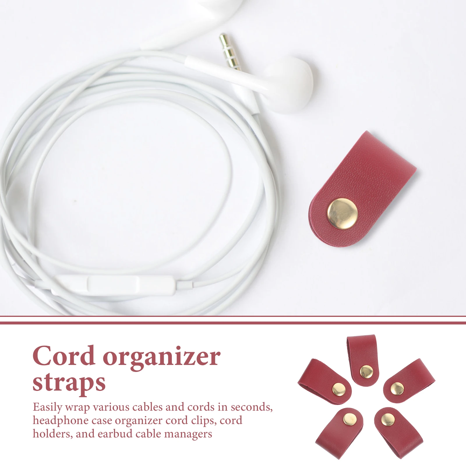 5pcs Artificial Headphone Cable Organizer Straps for Travel Home Office Reusable Faux Cord Wraps Storage Buckle
5pcs Artificial Headphone Cable Organizer Straps for Travel Home Office Reusable Faux Cord Wraps Storage Buckle