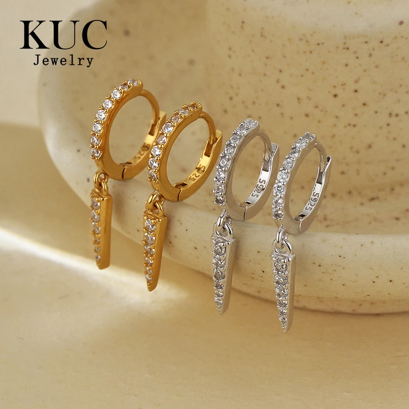 Luxury Unique KUC Fine Jewelry for Girls 18k Gold Plated 925 Sterling Silver Zircon Trendy Drop Hoop Earrings
Luxury Unique KUC Fine Jewelry for Girls 18k Gold Plated 925 Sterling Silver Zircon Trendy Drop Hoop Earrings