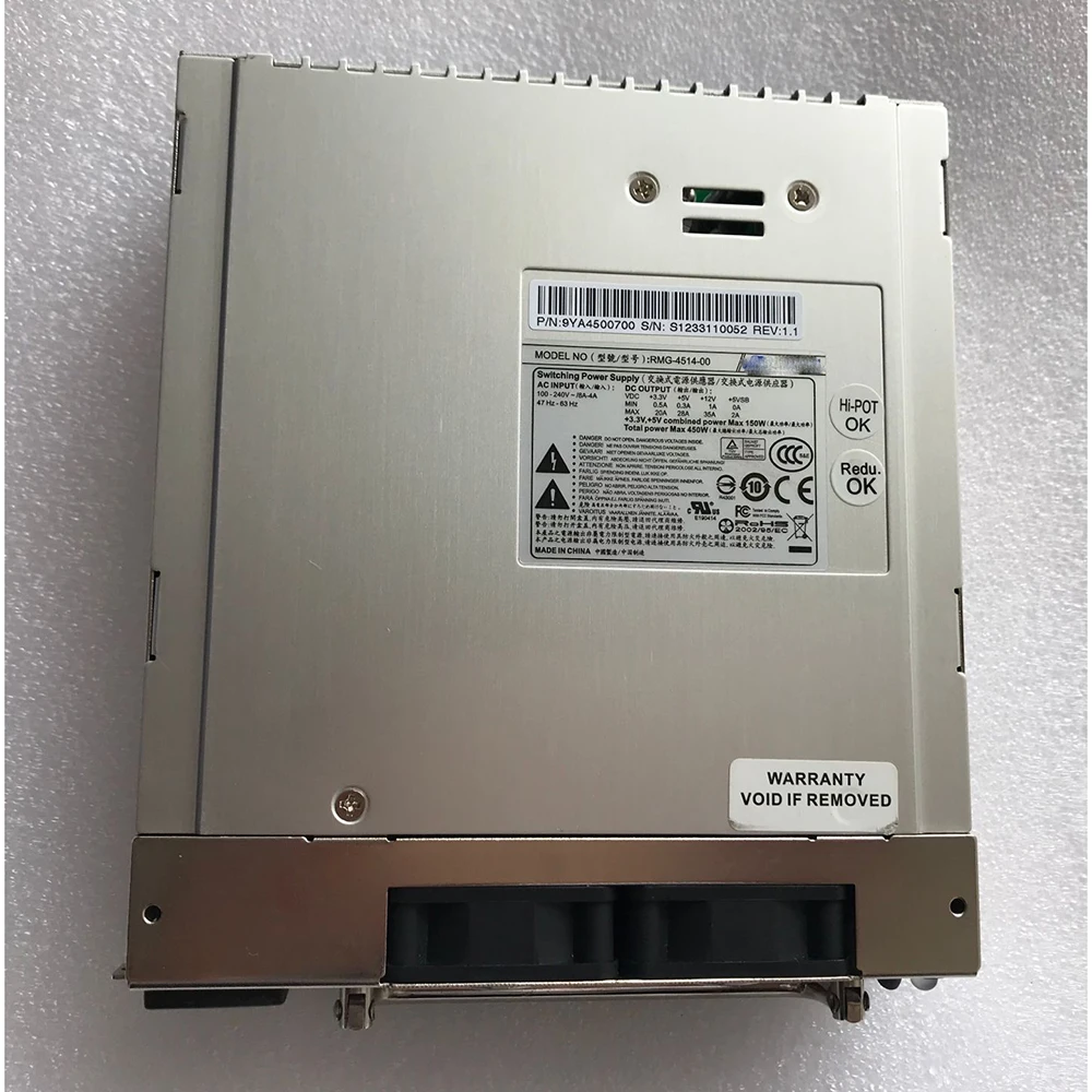 For Hard Disk Enclosure/Disk Array Power Supply for DS200 RMG-4514-00 450W Test Before Shipment
For Hard Disk Enclosure/Disk Array Power Supply for DS200 RMG-4514-00 450W Test Before Shipment
