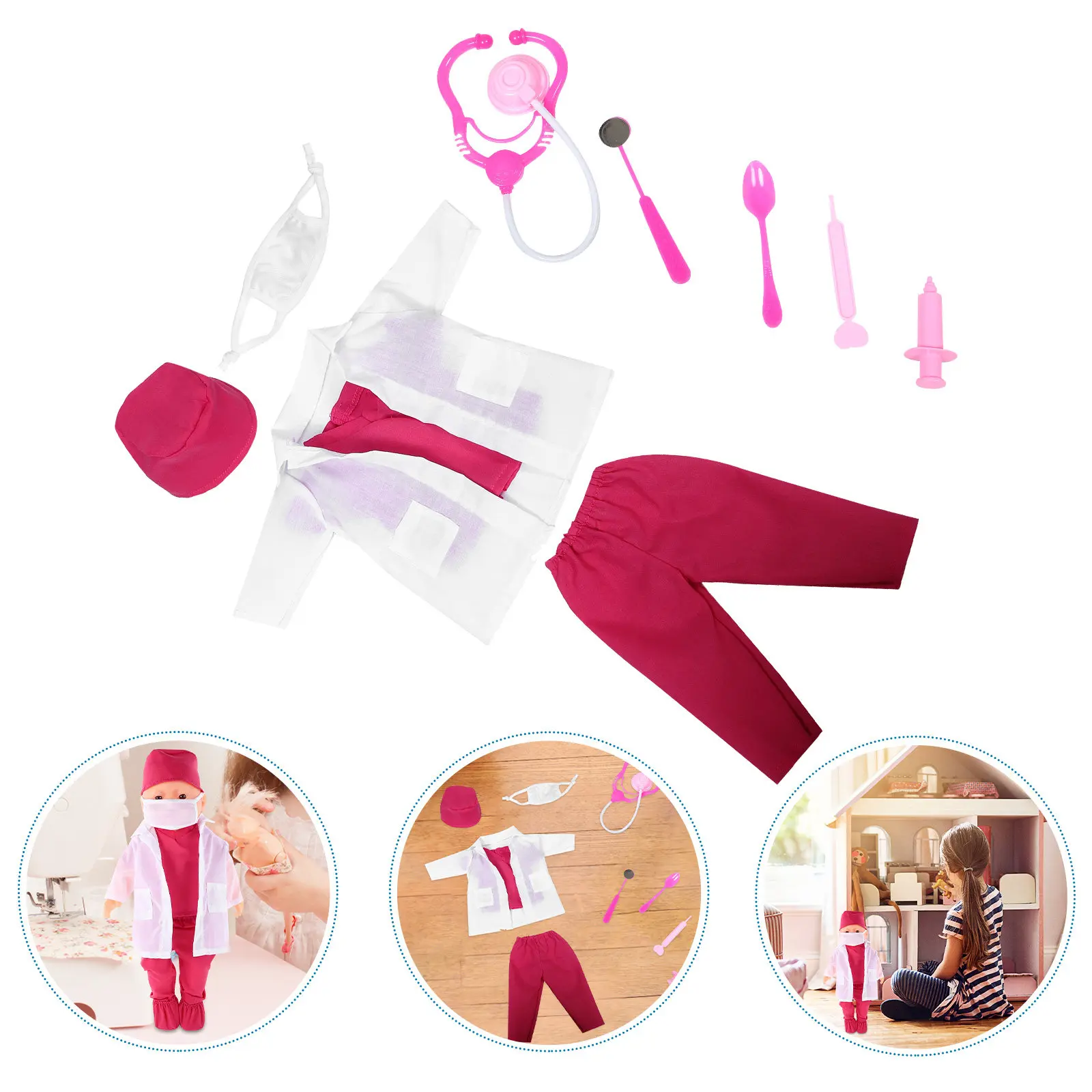 Набор из 18-дюймового костюма для переодевания: тематический костюм доктора с функциональным халатом и инструментами для ролевых игр и развития творческих способностей
Набор из 18-дюймового костюма для переодевания: тематический костюм доктора с функциональным халатом и инструментами для ролевых игр и развития творческих способностей