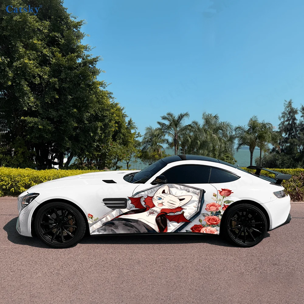 Vampire Cat Lying in Coffin Car Vinyl Wraps Decal Self-adhesive PVC Sticker Suitable for Trucks SUV Decor Auto Accessories Gift
Vampire Cat Lying in Coffin Car Vinyl Wraps Decal Self-adhesive PVC Sticker Suitable for Trucks SUV Decor Auto Accessories Gift
