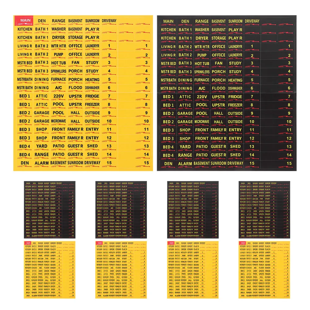 10 Sheets Premium Self-Adhesive Breaker Panel Labels for Circuit Breaker Box Fuse Box Electric Panel Identification
10 Sheets Premium Self-Adhesive Breaker Panel Labels for Circuit Breaker Box Fuse Box Electric Panel Identification