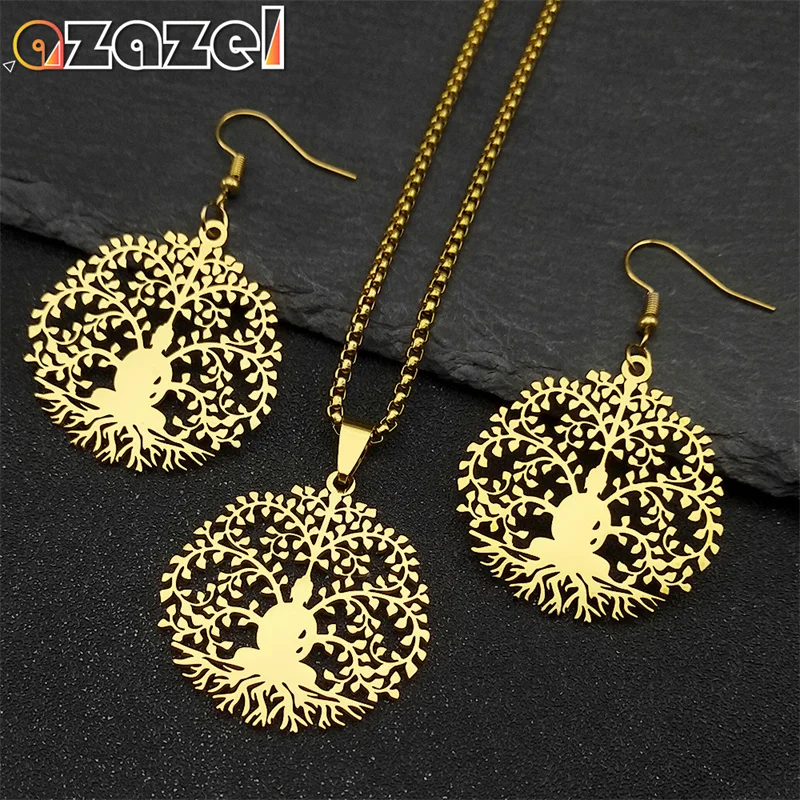 Buddhist Meditation Yoga Tree of Life Necklace Earrings for Women Men Stainless Steel Gold Color Buddha Spiritual Jewelry Set
Buddhist Meditation Yoga Tree of Life Necklace Earrings for Women Men Stainless Steel Gold Color Buddha Spiritual Jewelry Set