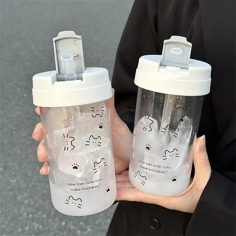500ml Cute Cat Print Leakproof Straw Cup Portable Reusable Water Bottle for Women Girls Coffee Milk Juice Office School Travel
500ml Cute Cat Print Leakproof Straw Cup Portable Reusable Water Bottle for Women Girls Coffee Milk Juice Office School Travel