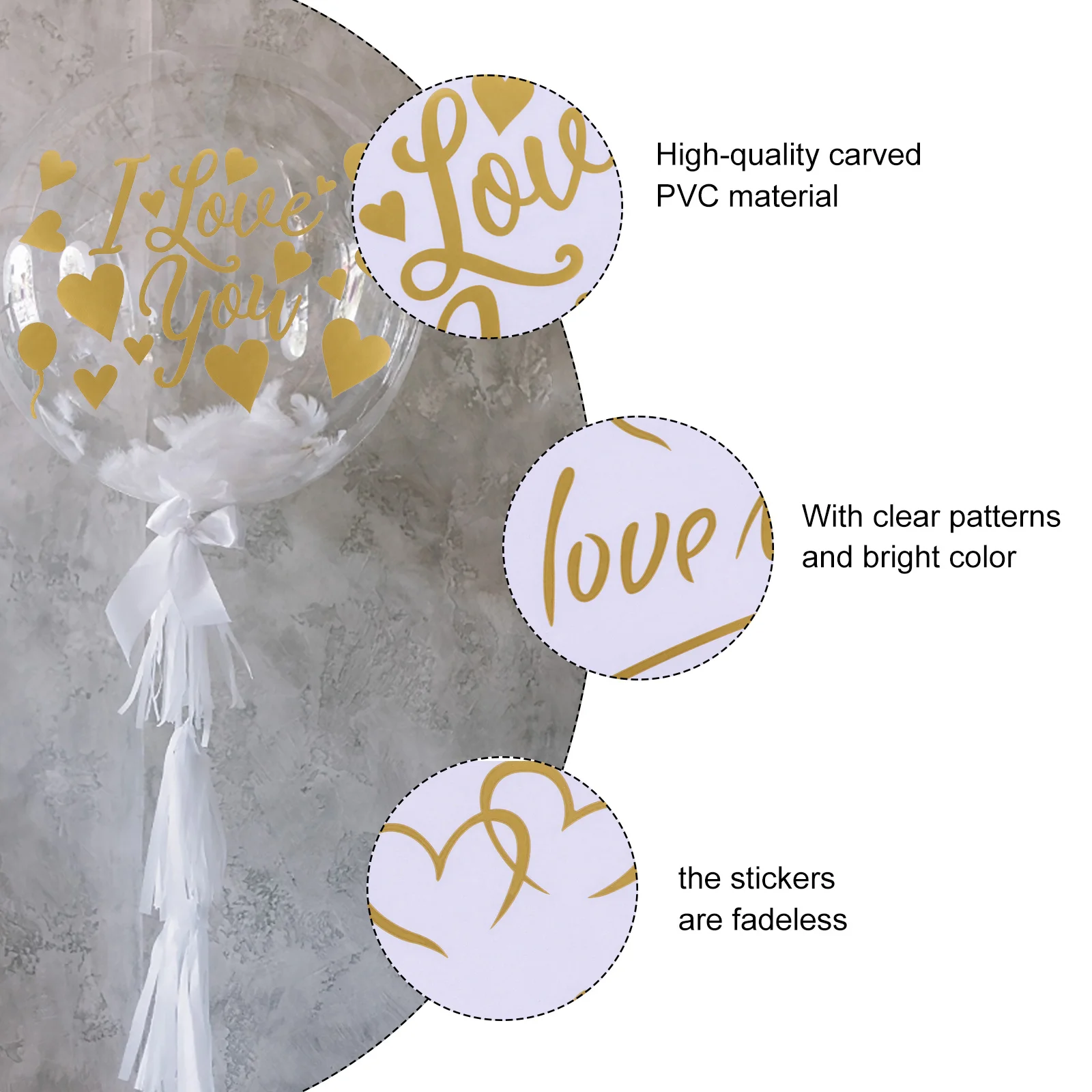 Decorative Wall Stickers Love You Balloon for Wedding Decoration Couple Pvc Lovers Decorations
Decorative Wall Stickers Love You Balloon for Wedding Decoration Couple Pvc Lovers Decorations
