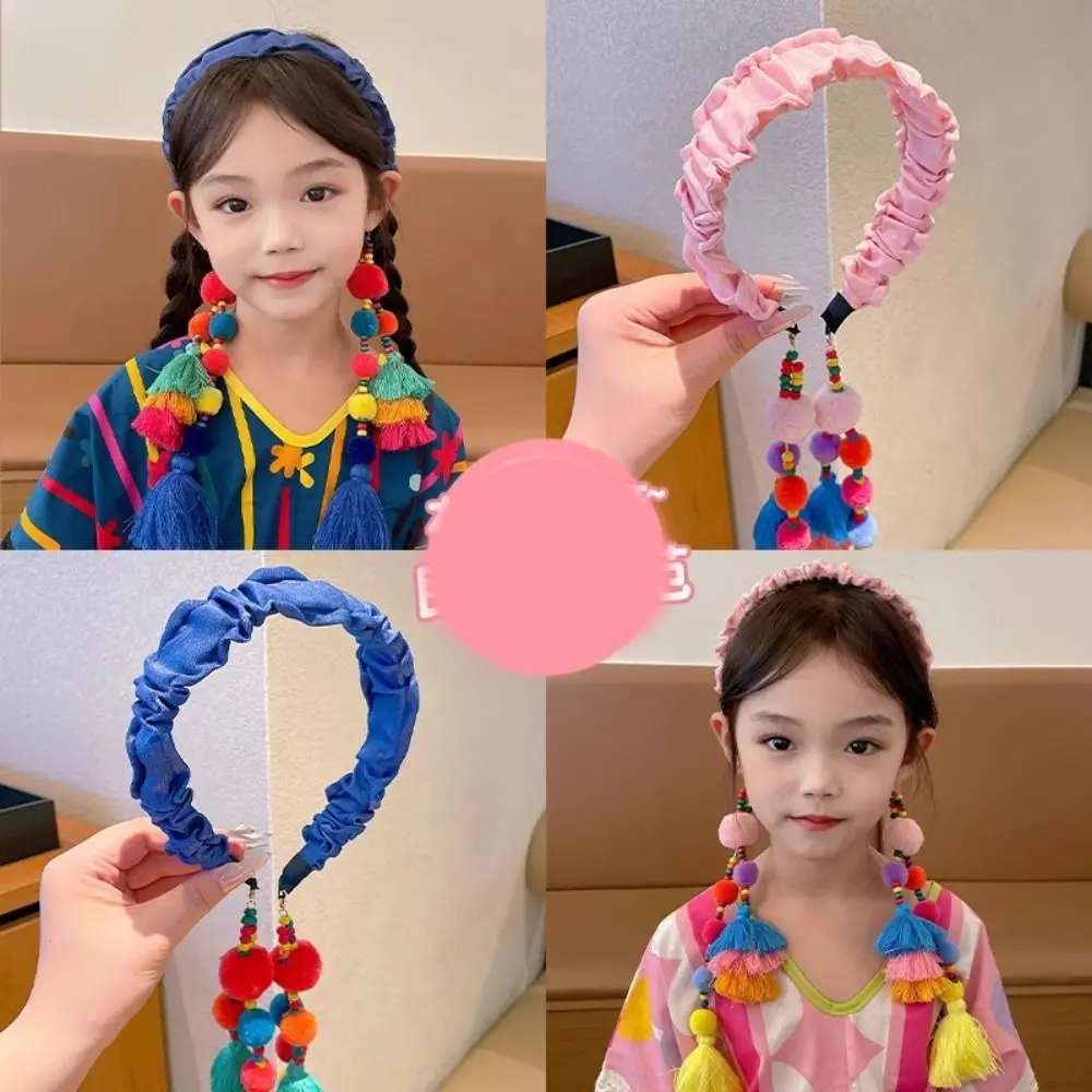 Retro Exotic Ethnic Style Headband Cloth Hair Ball Tassels Hairdband Headwear Retro Bohemian Headbands for Children
Retro Exotic Ethnic Style Headband Cloth Hair Ball Tassels Hairdband Headwear Retro Bohemian Headbands for Children