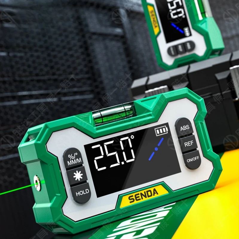 Лазерный электронный цифровой инклинометр, бытовой 360° ° Угловой измерительный прибор Сильный магнитный всасывающий лазерный измеритель уровня
Лазерный электронный цифровой инклинометр, бытовой 360° ° Угловой измерительный прибор Сильный магнитный всасывающий лазерный измеритель уровня